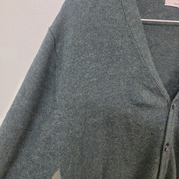 Turnbury Merino Wool 100% Green Cardigan Large - Picture 3 of 7